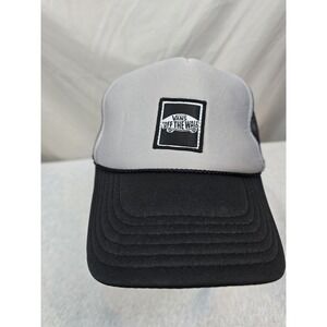 VANS Off The Wall Mens Hat Vintage OTTO Snapback Black Gray Mesh Skateboard Cap